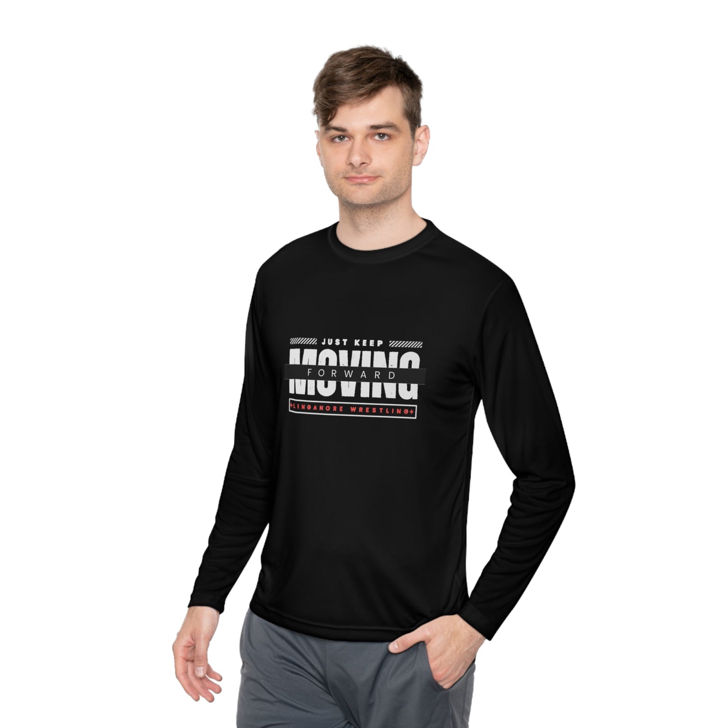 Just Keep Moving Forward *Linganore Wrestling* 23-24 Unisex Lightweight Long Sleeve Tee